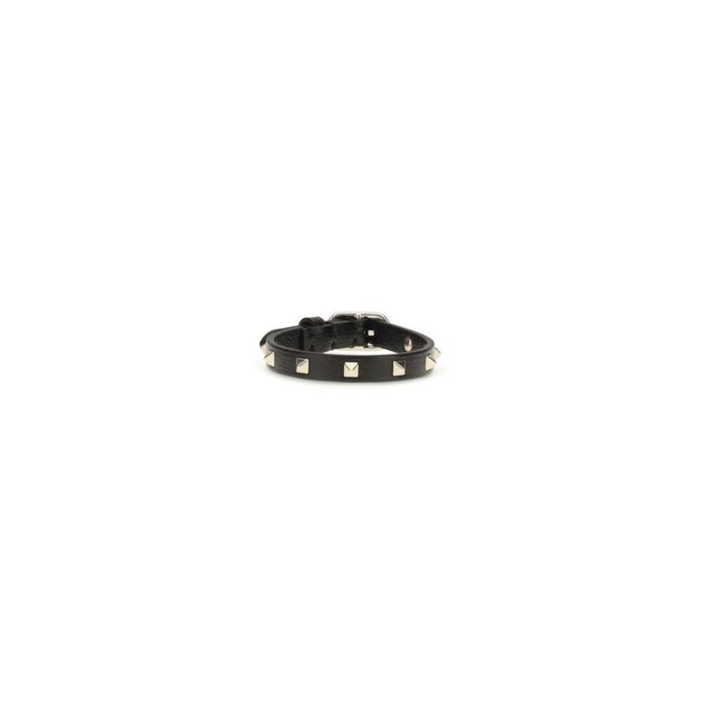 Valentino Garavani Black Calf Leather Bos Taurus Women's Bracelet
